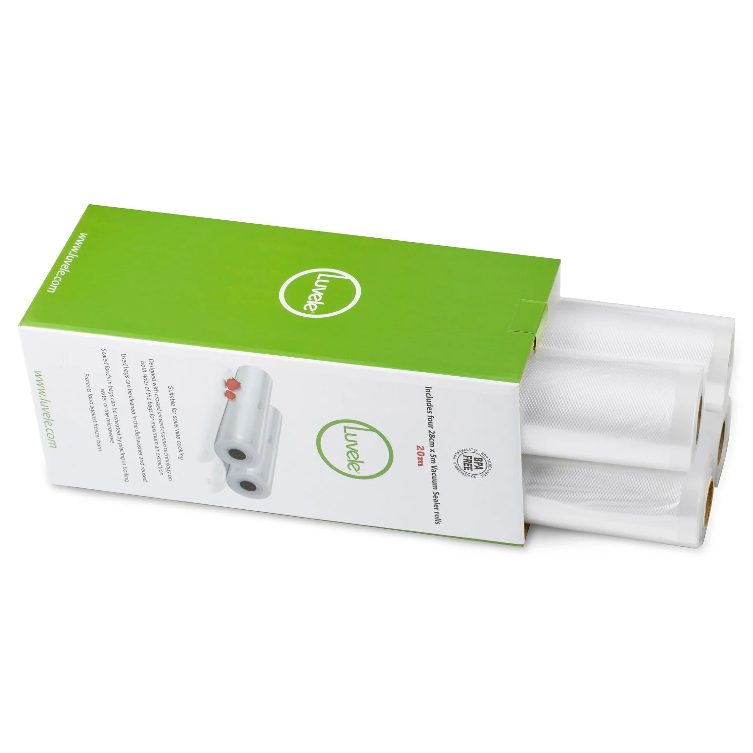 Luvele Vacuum Sealer Bag Rolls | 28cm by 20m Sous Vide Bags - Image 3